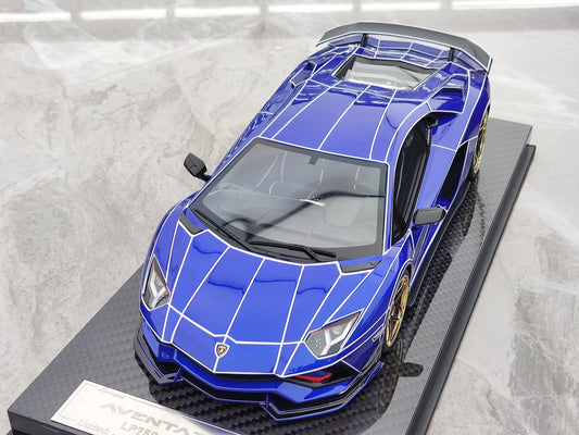 UU 1/18 Lamborghini Blue Resin Car Model JS-UU004
