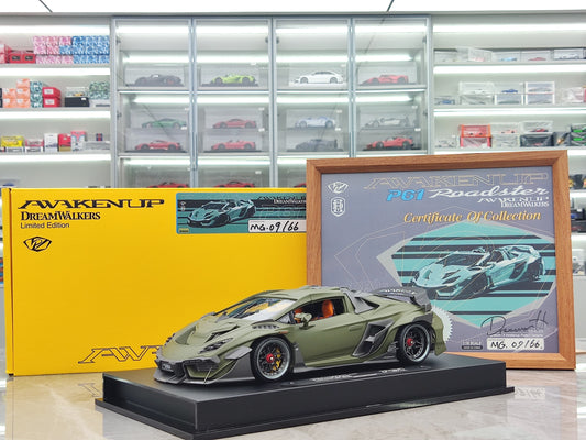 Dreamwalkers 1/18 Lamborghini Awakenup-P61 Battle Grey Limited Edition Simulation Model Car A-D61-MG02