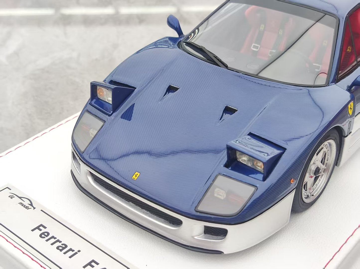 GL 1/18 Ferrari F40 Blue Carbon Fiber Model Car JS-GL016