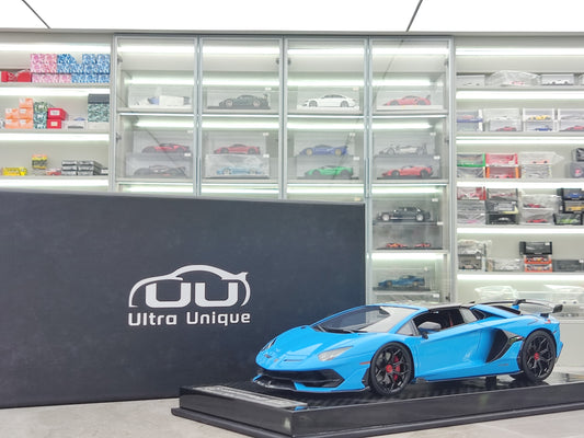 UU 1/18 Lamborghini SVJ Baby Blue UU002