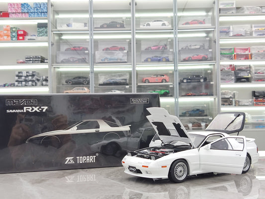 TopArt Collection 1/18 Mazda RX7 FC3S 1989 White Silver Wheels TA007