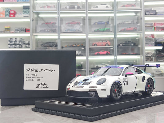 VIP 1/18 Porsche 911 GT3 CUP White Blue Livery VIP177