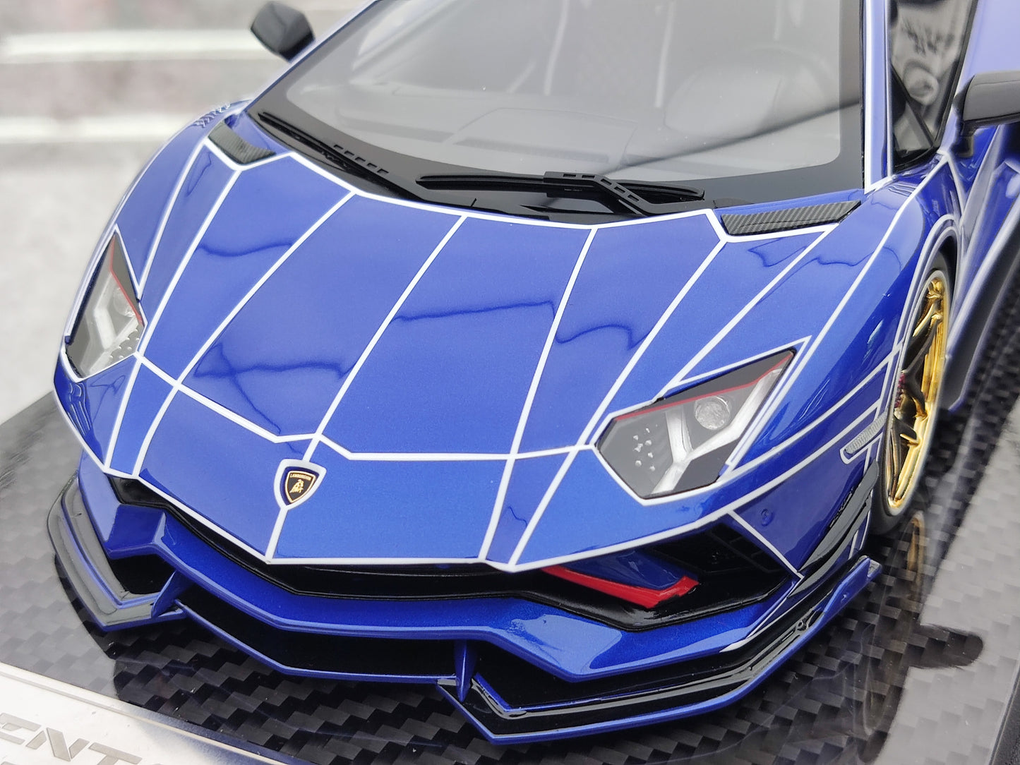 UU 1/18 Lamborghini Blue Resin Car Model JS-UU004