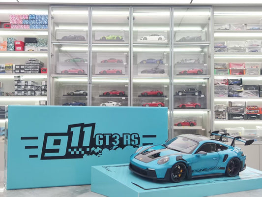 MINICHAMPS 1/18 Porsche 911 GT3 RS, Metallic Blue, Alloy Car Model 113062036