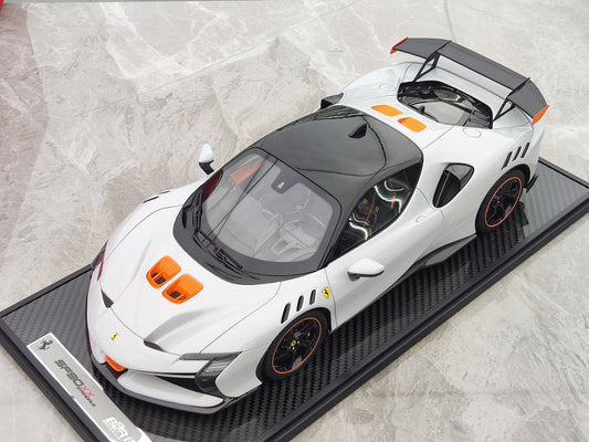 BBR 1/12 Ferrari SF90 XX Stradale Polar White Simulation Model Car Ornaments BBR1220A