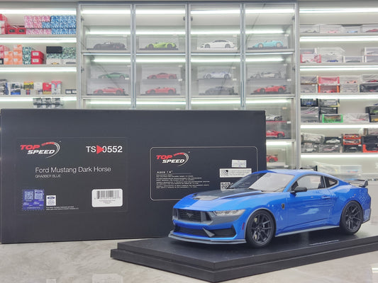 TOPSPEED 1/18 Ford Mustang Dark Horse 2024 blue model car TS0552