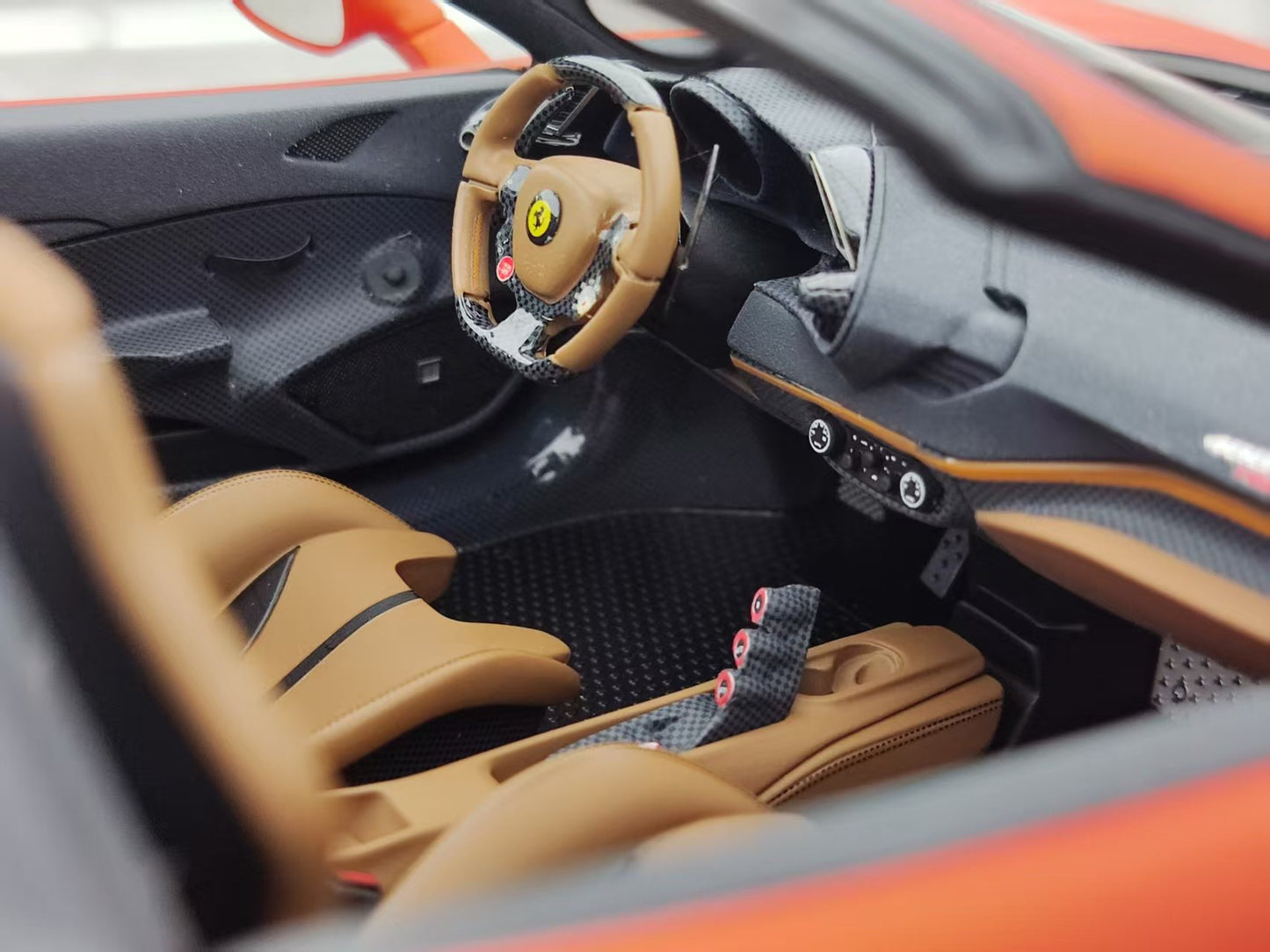 Dino Model 1/18 Ferrari 488 Pista Spider carbon fiber base customized custom color car model FPC997B
