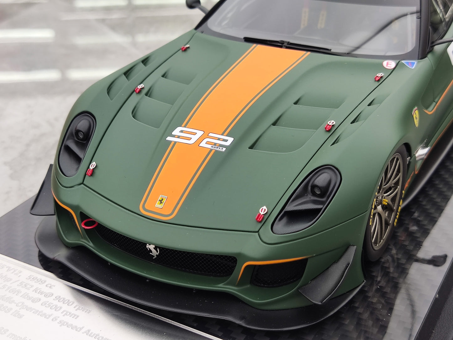 CE 1/18 Ferrari 599 XX EVO #92 Green Resin Car Model JS-020