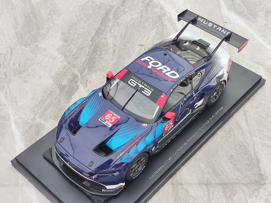TOPSPEED 1/18 Ford Mustang GT3 #65 Ford Multimatic Motorsports 2024 Blue Livery Simulation Model Car TS0574