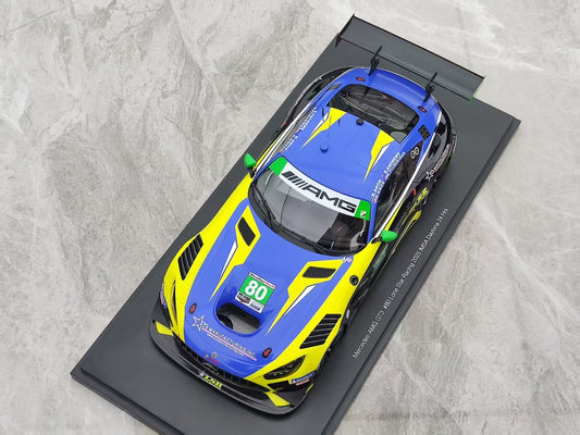 Topspeed 1/18 Mercedes-AMG GT3 EVO #80 Lone Star Racing Blue and Yellow Livery TS0676