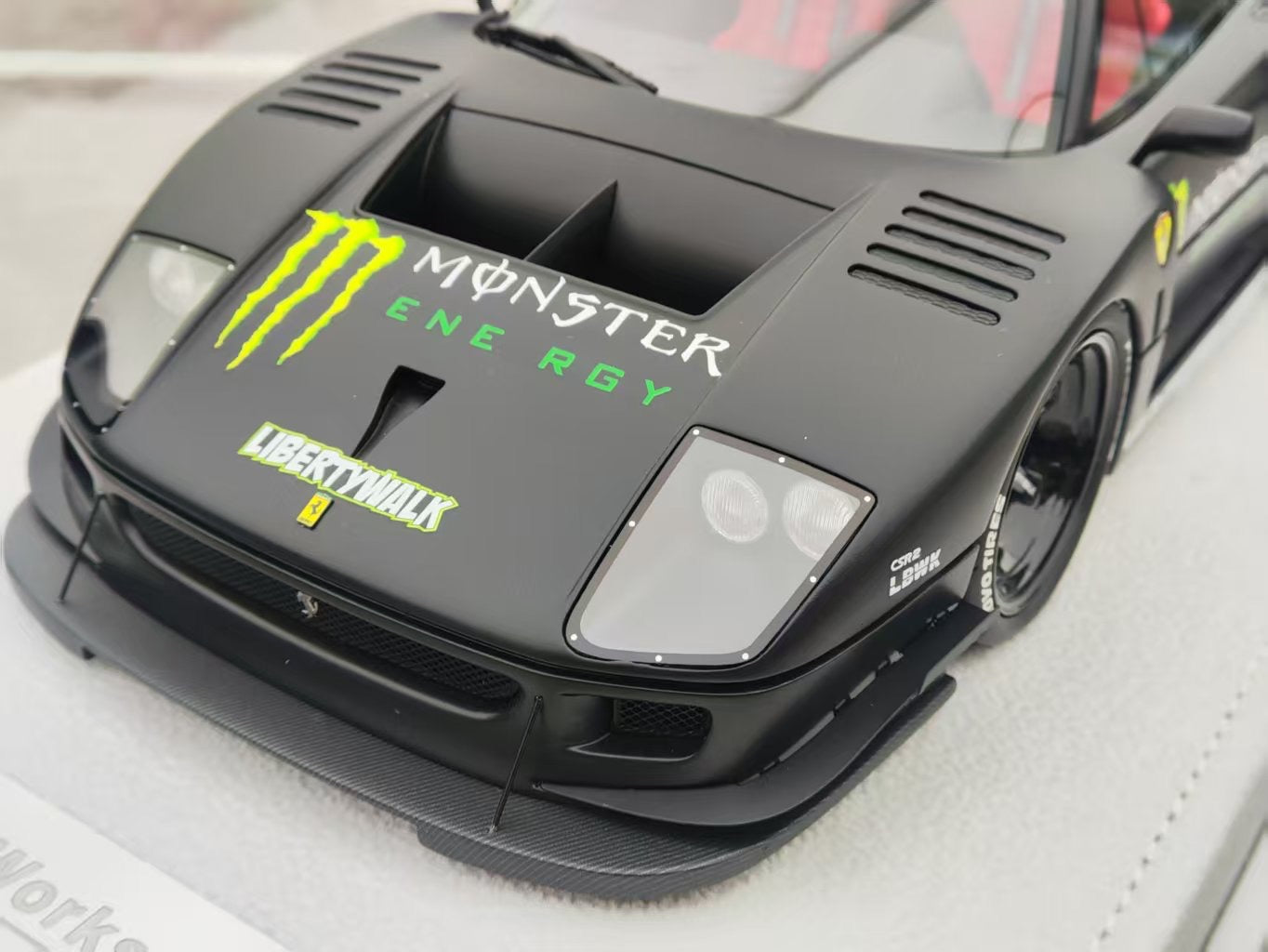 BBA MODEL 1/18 Ferrari F40 LBWK Widebody Modified Version Monster Paint Car Model BBA024