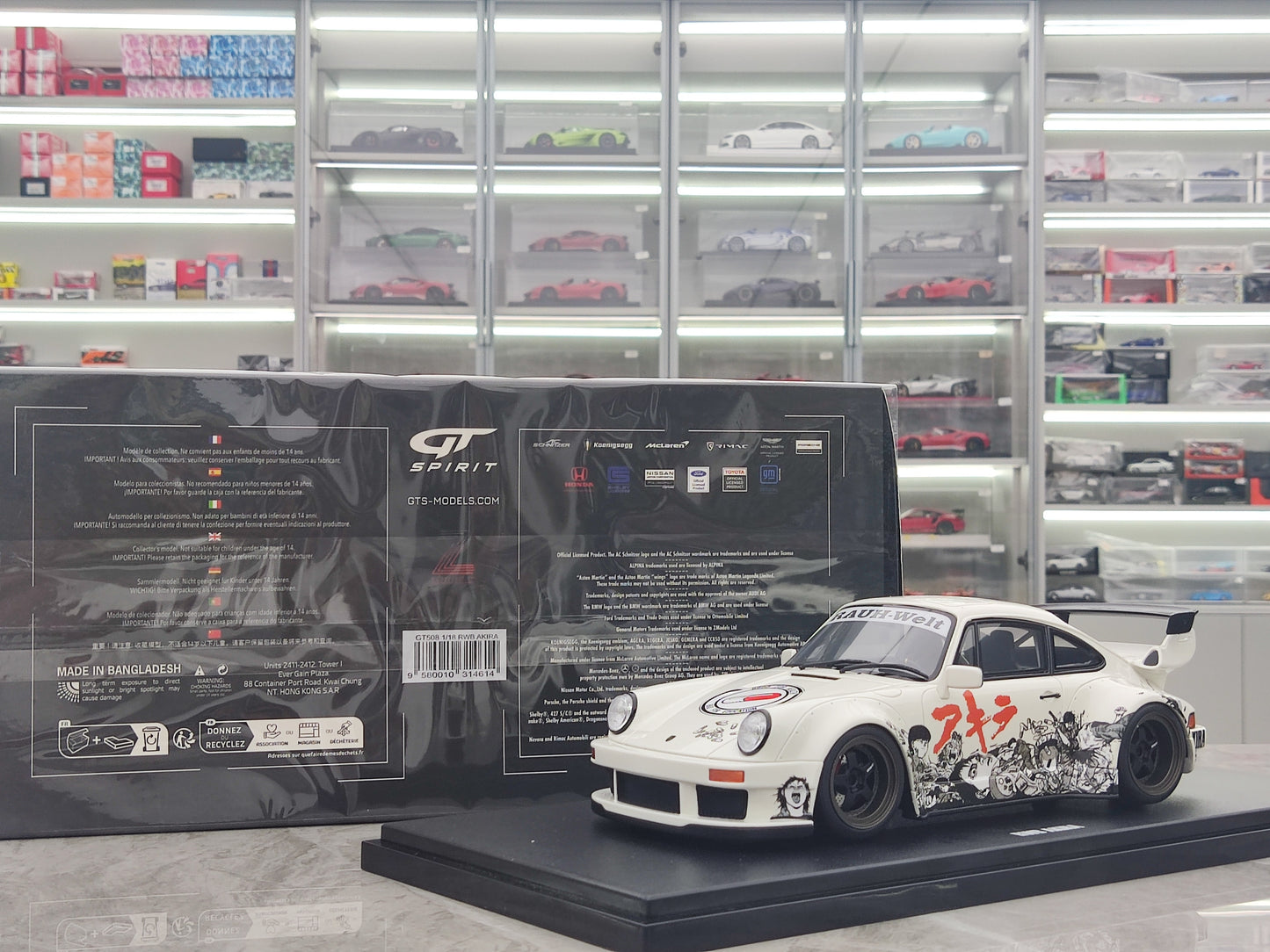 GT Spirit 1/18 Porsche AKIRA GLACIERWHITE 2024 Blanka Simulada Modelaŭto GT508