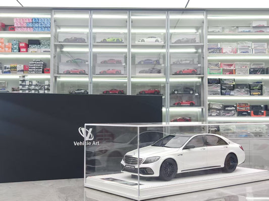 VEHICLE Art 1/18 Mercedes-Benz S63 White Resin Car Model JM-VA001