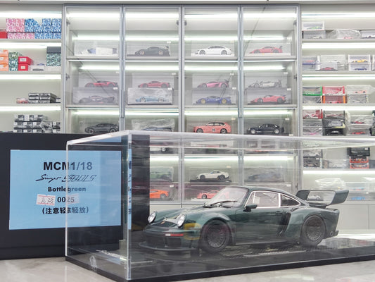 MCM 1/18 Porsche Singer DLS Turbo High Spoiler Carbon Base Dark Green MCM016