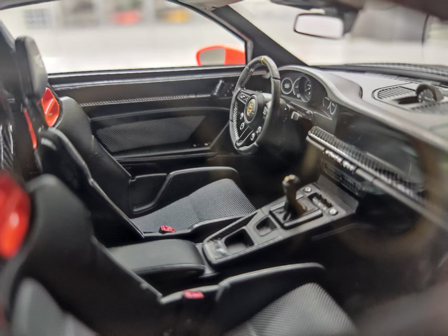 FuelMe 1/18 Porsche 992 GT3RS Black with Orange Decals FM18010LM-20