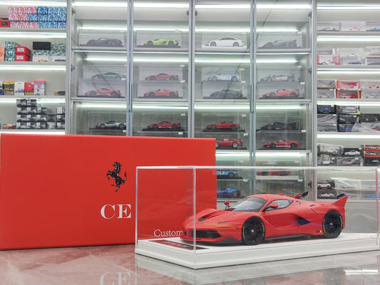 CE 1/18 Ferrari FXXK Matte Orange-Red Resin Car Model JS-CE008