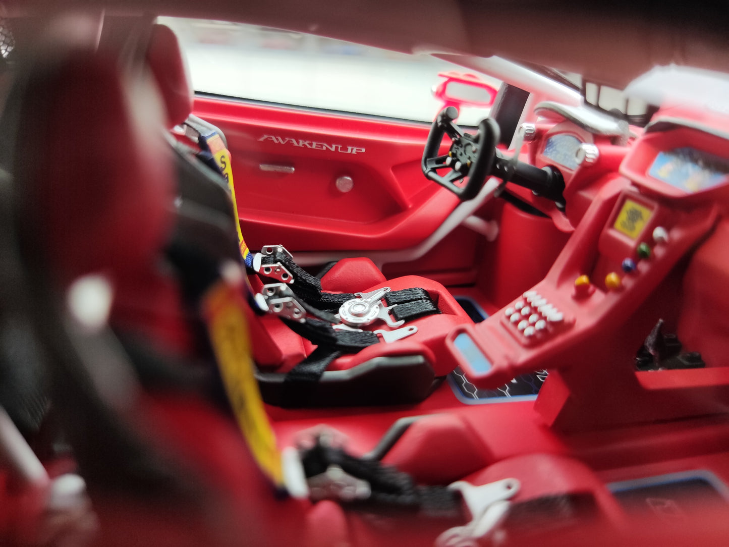 Dreamwalkers 1/18 Lamborghini Awakenup-D661 Mata Arĝenta Tegaĵo Simulada Modelaŭto A-D661-ST02