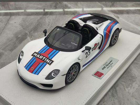 MAKEUP 1/18 Porsche 918 Spyder White Martini Resin Model EML089A