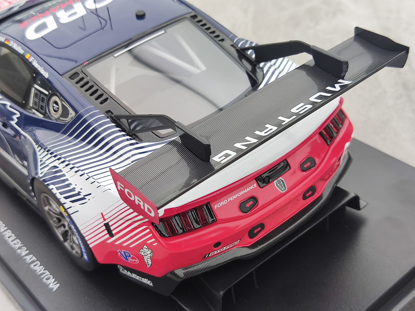 TOPSPEED 1/18 Ford Mustang GT3 #65 Ford Multimatic Motorsports 2024 Blue Livery Simulation Model Car TS0574