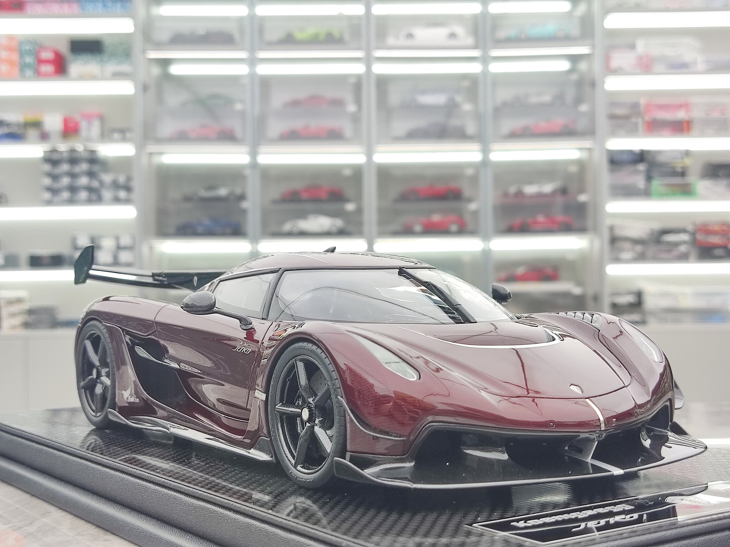 FRONTIART 1/18 Koenigsegg Jesko 7272 Red Carbon Resin Model Car FA162