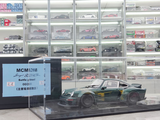 MCM 1/18 Porsche Singer DLS Turbo Low Spoiler Carbon Base Dark Green MCM017