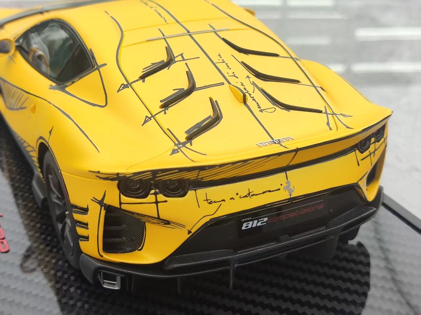 BBR 1/18 Ferrari 812 Corpetizione Yellow Resin Model P18207ARTCH