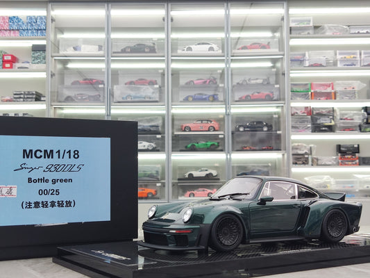 MCM 1/18 Porsche Singer DLS Turbo Low Spoiler Carbon Base Dark Green MCM017