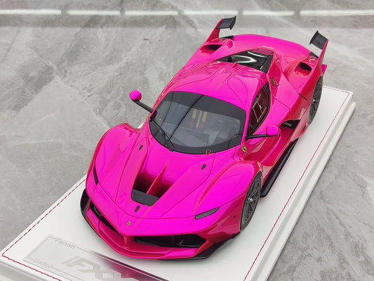 CE 1/18 Ferrari FXXK Electric Pink Simulation Car Model JS-CE011
