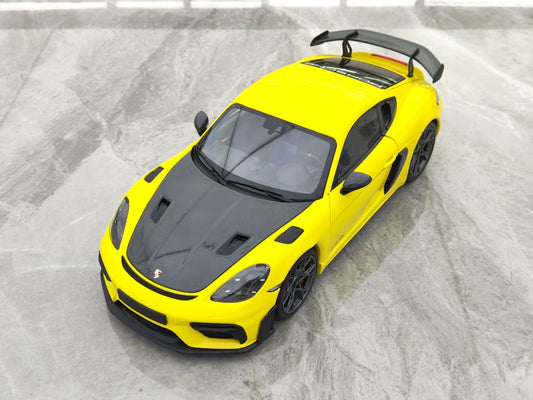 MINICHAMPS 1/18 Porsche 718 GT4RS Yellow Alloy Car Model 110062124