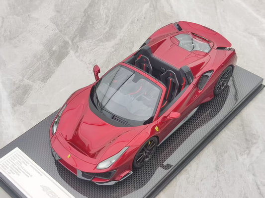 Dino Model 1/18 Ferrari 488 Pista Spider, carbon fiber chassis, customized, custom color, resin car model, FPC998B