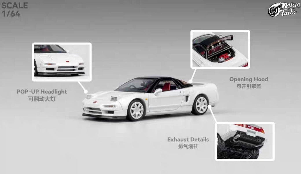 Micro Turbo 1/64 Honda NSX-R NA1 Metallic White MT008