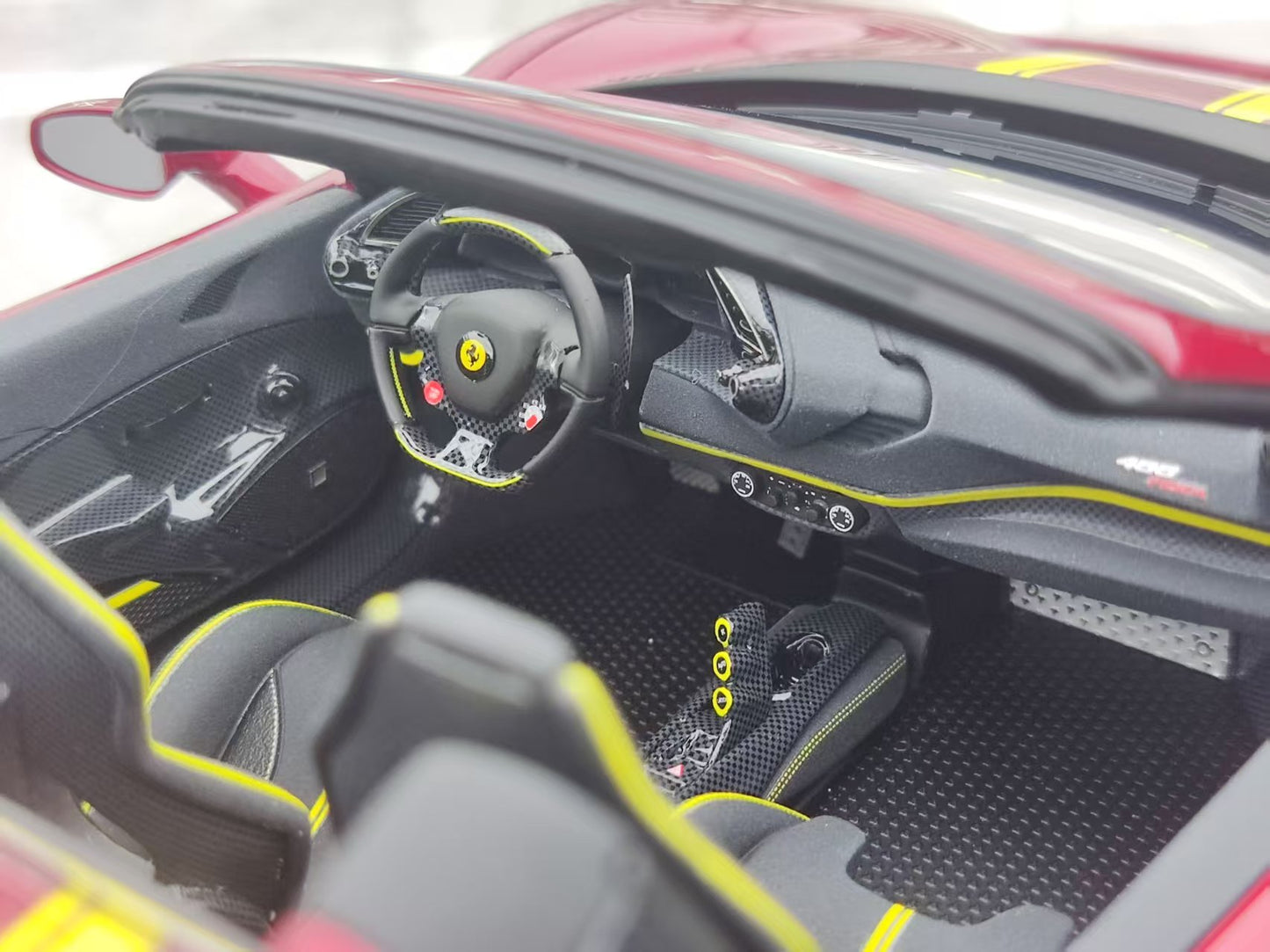 Dino Model 1/18 Ferrari 488 Pista Spider, carbon fiber chassis, customized, custom color, resin car model, FPC999B