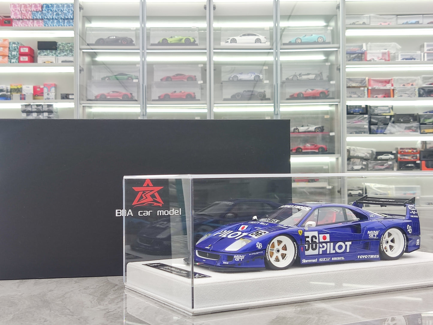 BBA MODEL 1/18 Ferrari F40 Blue Paiolo Paint Scheme Limited Edition Car Model BBA013