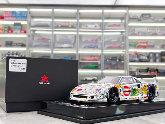 BBA MODEL 1/18 Ferrari F40 with graffiti carbon base BBA032