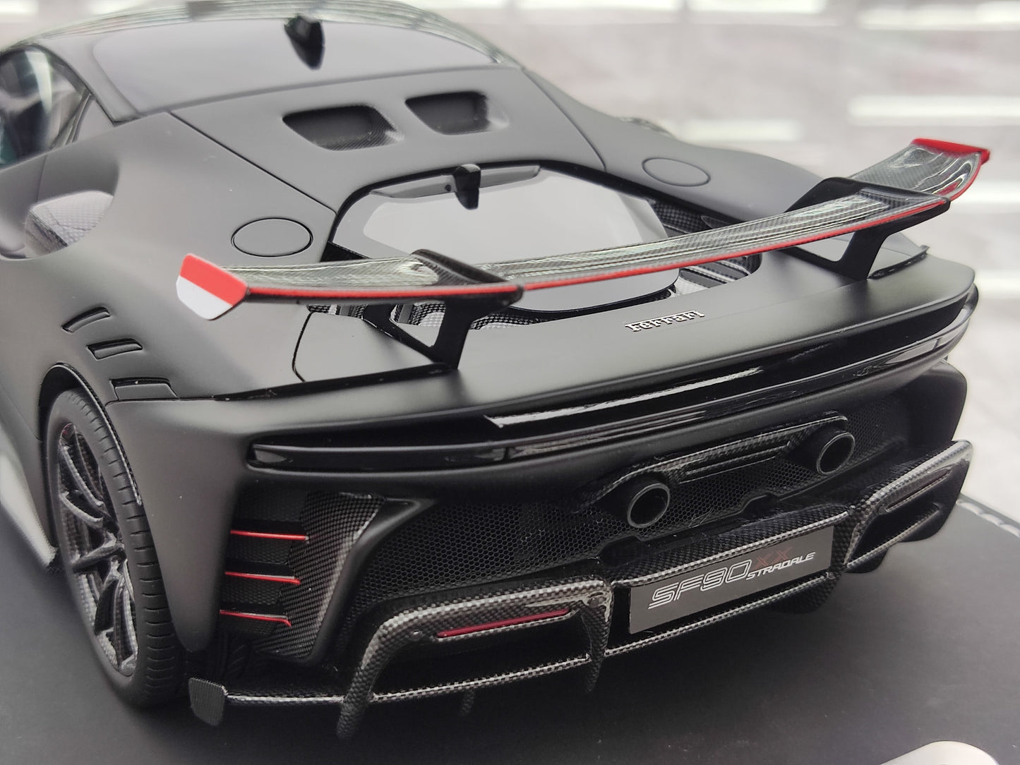 BBR 1/18 Ferrari SF90 XX Stradale Leclerc 16#, Leather Base, Matte Black, Simulation Car Model P18237CL1CH