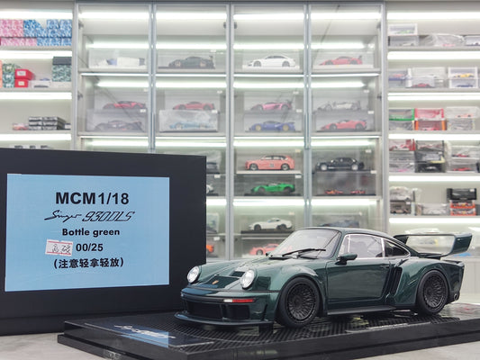 MCM 1/18 Porsche Singer DLS Turbo High Spoiler Carbon Base Dark Green MCM016