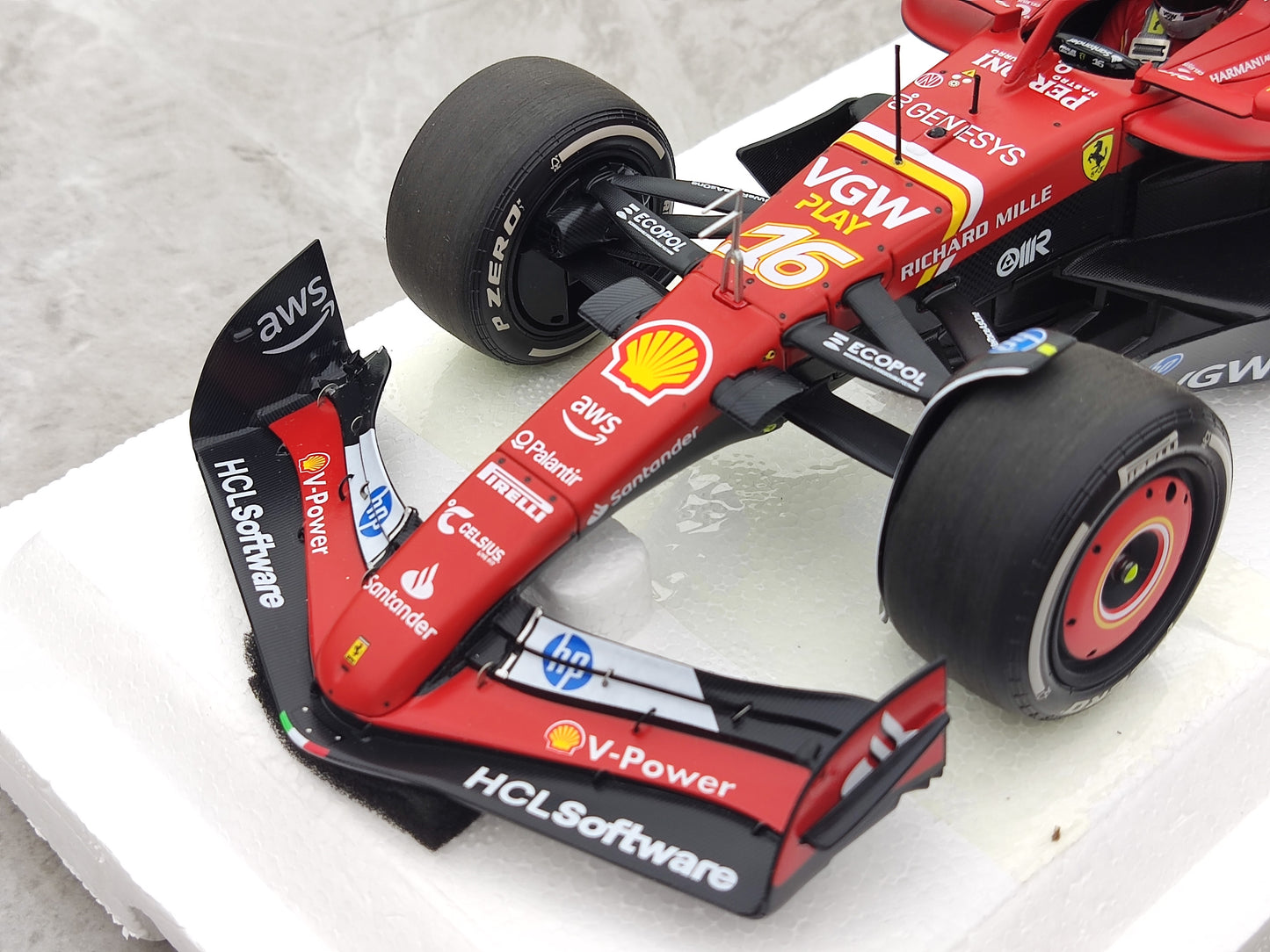 BBR 1/18 Ferrari SF-24 Leclerc 2024 Monaco Grand Prix Champion Red Simulation F1 Model Car BBR241816C