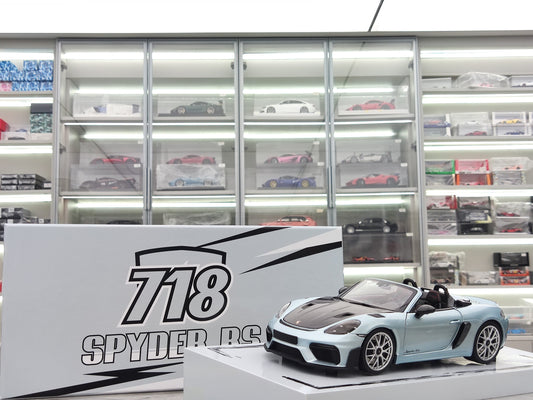 MINICHAMPS 1/18 Porsche 718 SPYDER RS 2024 Glacier Silver Alloy Model 113063133