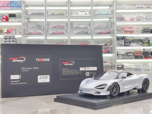TOPSPEED 1/18 McLaren 750S Silver Car Model TS0546