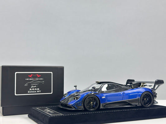 HH Model 1/18 Pagani Zonda Blue & Black Carbon Fiber HH675