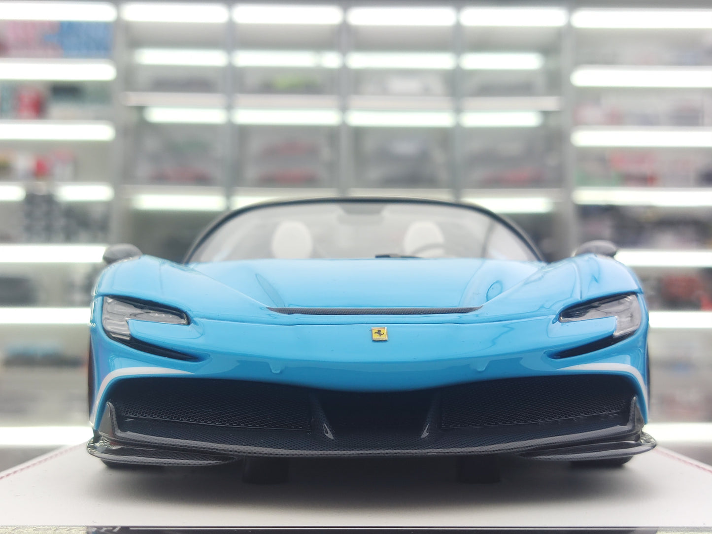 CE 1/18 Ferrari SF90 Spider Blue Resin Model JS-CE013
