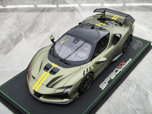 BBR 1/18 Ferrari SF90xx Opaco Verde Masoni Model Car P18237R