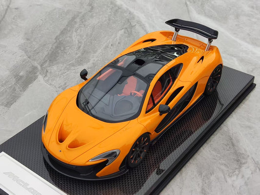 DM 1/18 McLaren P1 Orange and Black Wheels Custom Edition MP998B