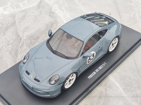 GT Spirit 1/18 Porsche 911 S/T SHORE Metala Blua Simulada Modelaŭto GT491