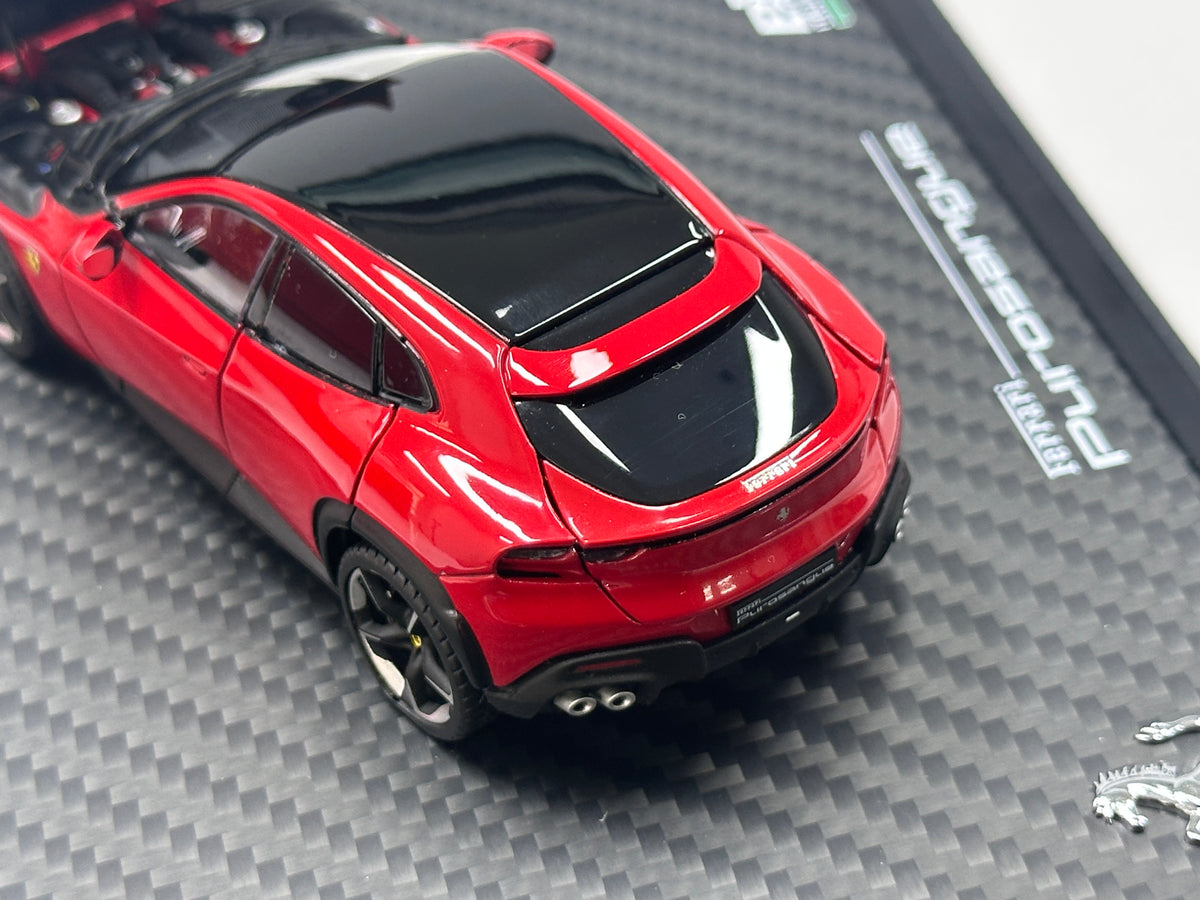 BBR 1/43 Ferrari Purosangue Die-cast Model (Fully Opening, Black Roof) – Standard Red (HE43001AST)