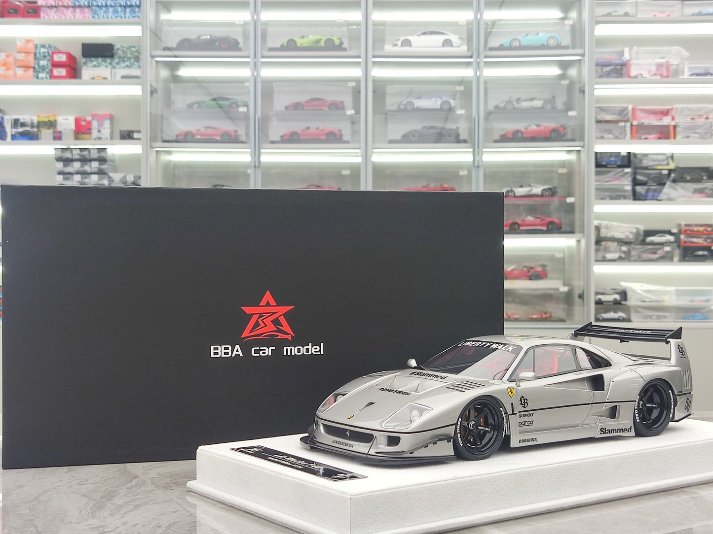 BBA MODEL 1/18 Ferrari F40 Tungsten Steel Silver Limited Edition Car Model BBA014