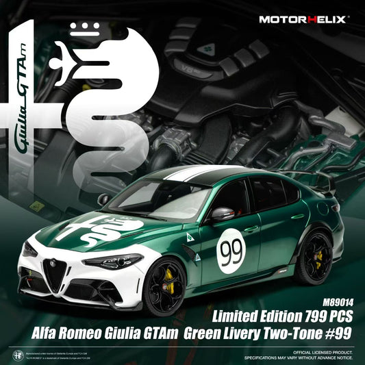 MOTORHELIX 1/18 Diecast Car Model: Alfa Romeo Giulia GTAm