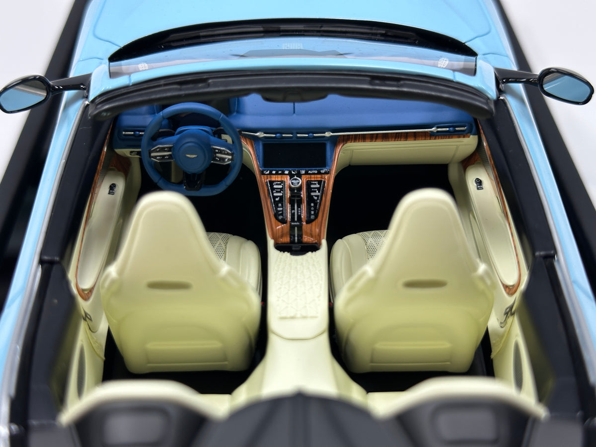 MOTORHELIX 1/18 Aston Martin DB12 Volante Convertible - Glass Blue (MH397)