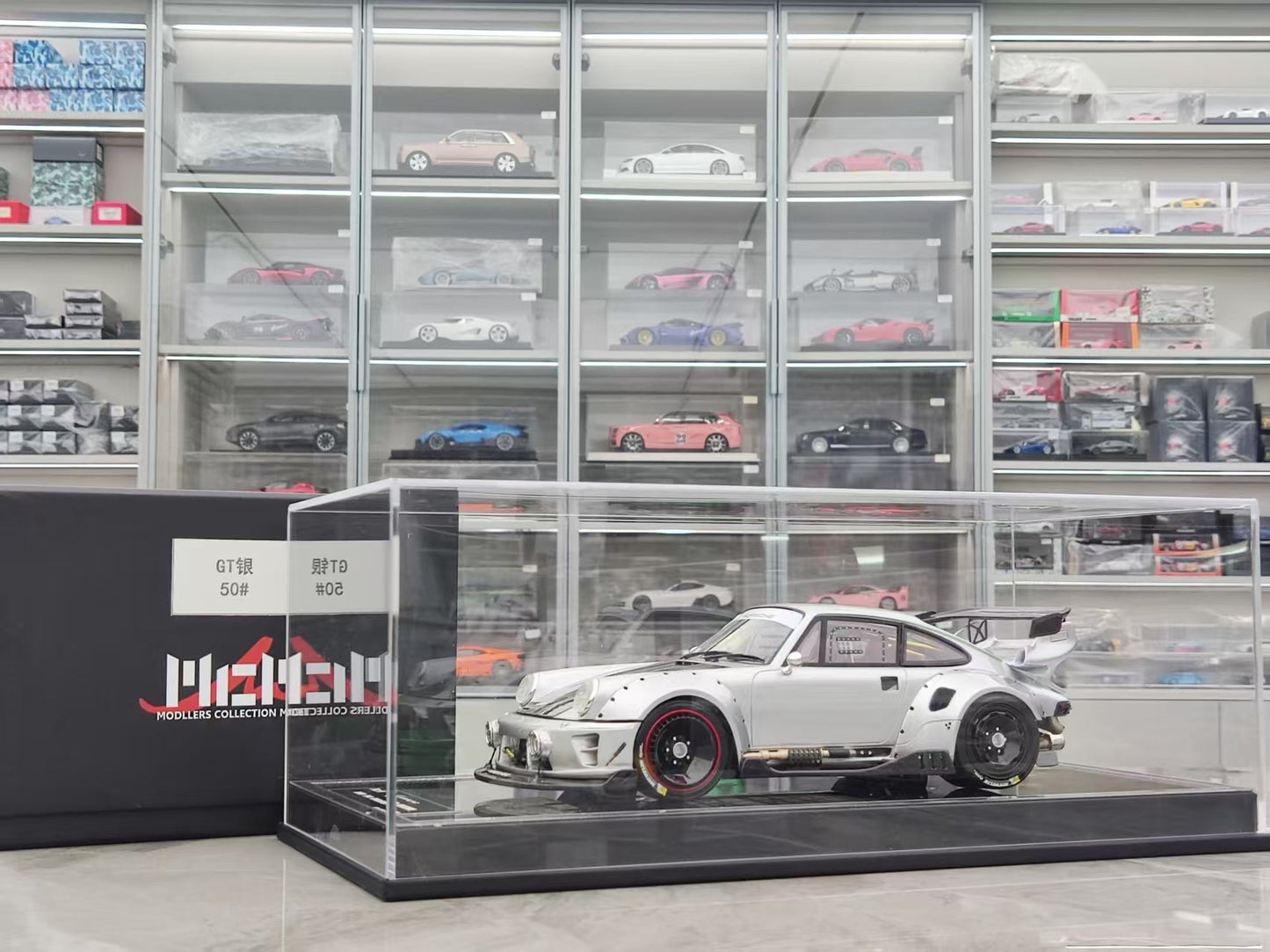 MCM 1/18 Porsche RWB 964 heavily modified GT Silver limited edition car model MCM020