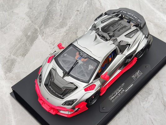 Dreamwalkers 1/18 Lamborghini Awakenup-P61 Silver Electroplated Limited Edition Model Car A-D61-ST02